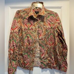 Talbots Multicolor Paisley Top